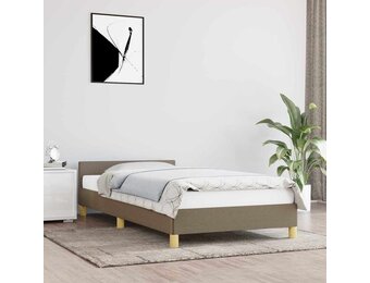 vidaXL Bedframe met hoofdeinde zonder matras 80x200 cm stof taupe
