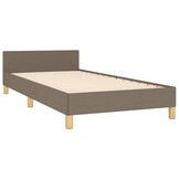 vidaXL Bedframe met hoofdeinde zonder matras 80x200 cm stof taupe