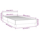 vidaXL Bedframe met hoofdeinde zonder matras 80x200 cm stof taupe