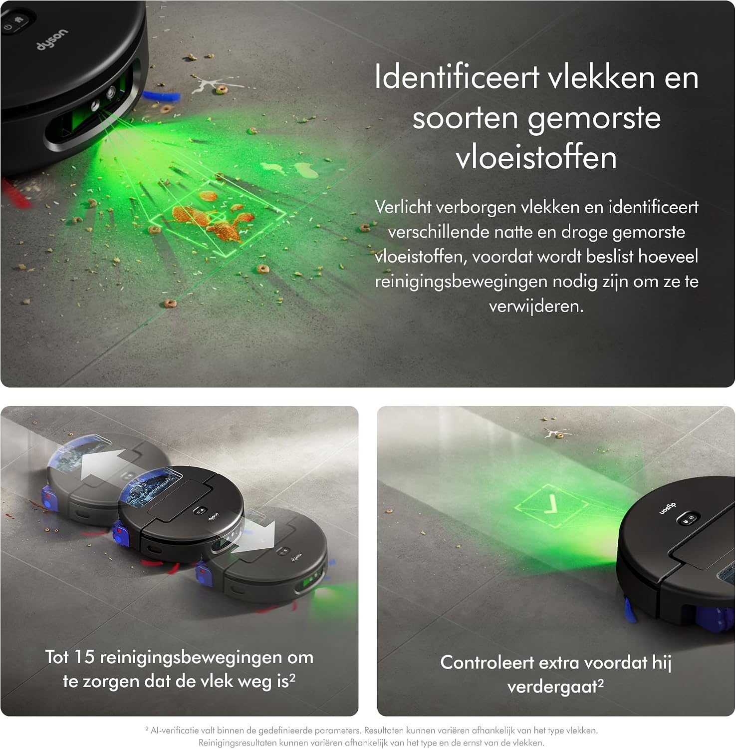 DYSON Robot Spot + Scrub Ai Robotstofzuiger Zwart/blauw