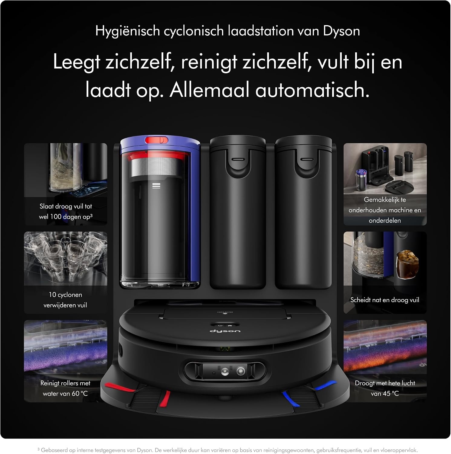 DYSON Robot Spot + Scrub Ai Robotstofzuiger Zwart/blauw