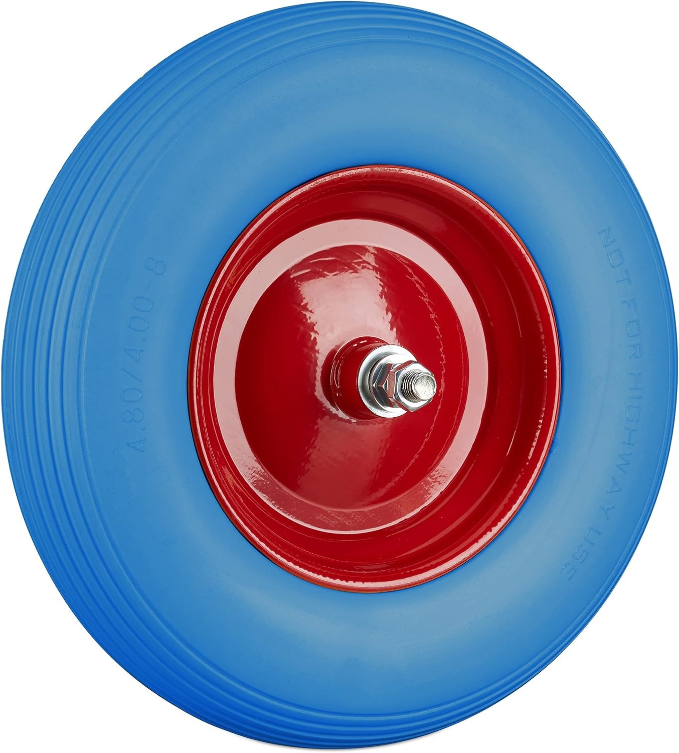 Relaxdays kruiwagenwiel massief rubber met as, 4.80/4.00-8, reservewiel