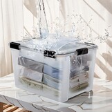 Iris Ohyama Luchtdichte Opbergboxen - Set van 2 - 70 Liter - Transparant
