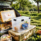 Iris Ohyama Luchtdichte Opbergboxen - Set van 2 - 70 Liter - Transparant