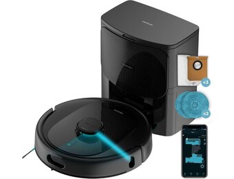 Cecotec Conga 9990 AI Spin Revolution Ultra Power Home robotstofzuiger, 10.000 Pa, lasernavigatie, automatische lediging, kunstmatige intelligentie, omzeilt objecten, app-bediening, 240 minuten
