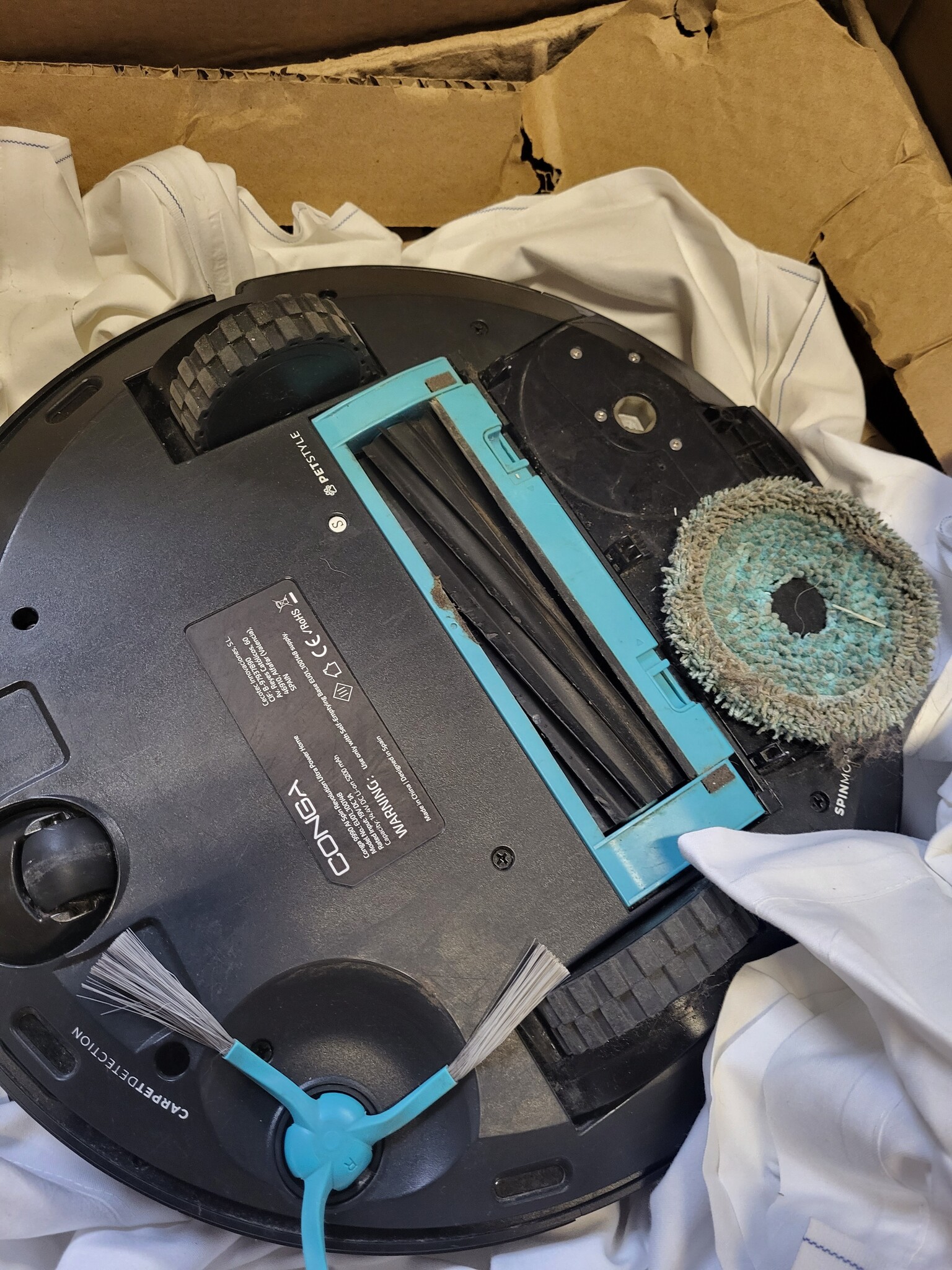 Cecotec Conga 9990 AI Spin Revolution Ultra Power Home robotstofzuiger, 10.000 Pa, lasernavigatie, automatische lediging, kunstmatige intelligentie, omzeilt objecten, app-bediening, 240 minuten