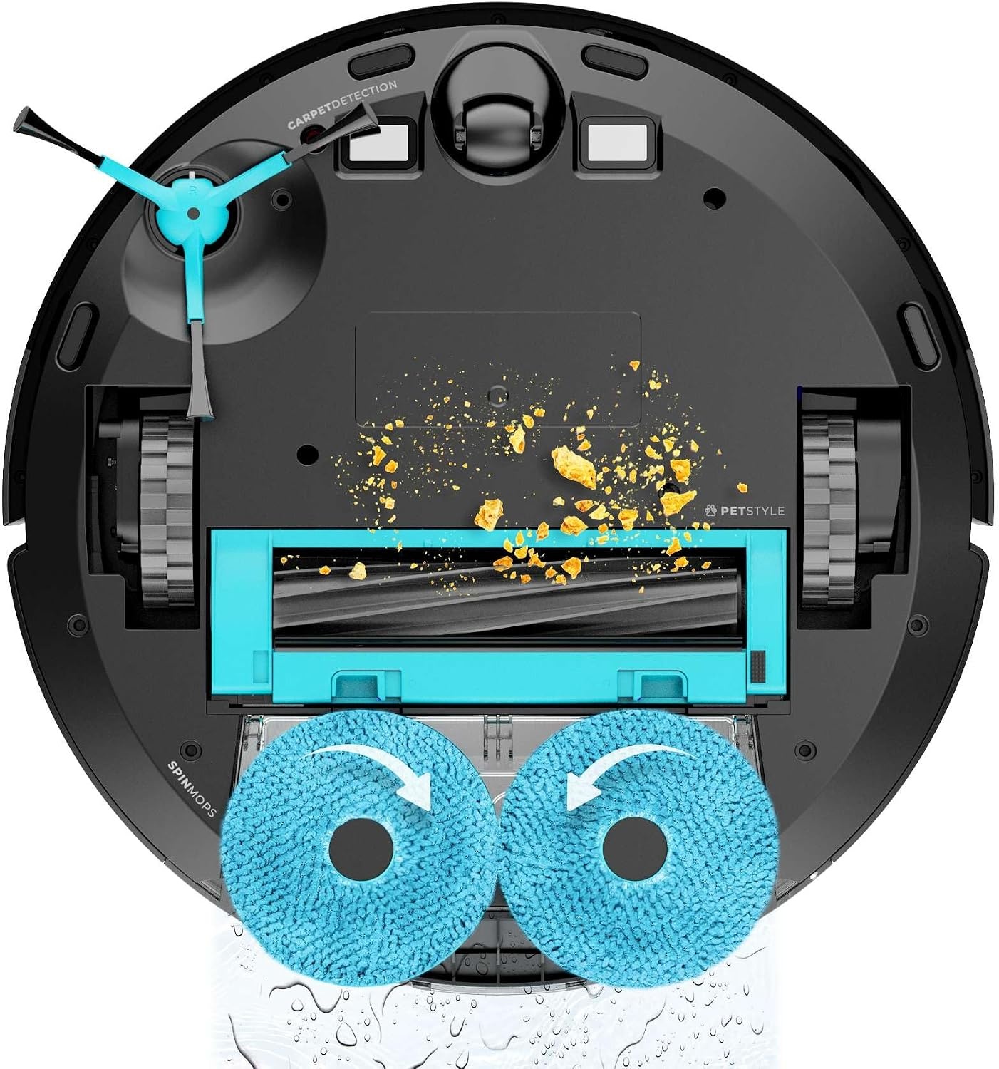 Cecotec Conga 9990 AI Spin Revolution Ultra Power Home robotstofzuiger, 10.000 Pa, lasernavigatie, automatische lediging, kunstmatige intelligentie, omzeilt objecten, app-bediening, 240 minuten
