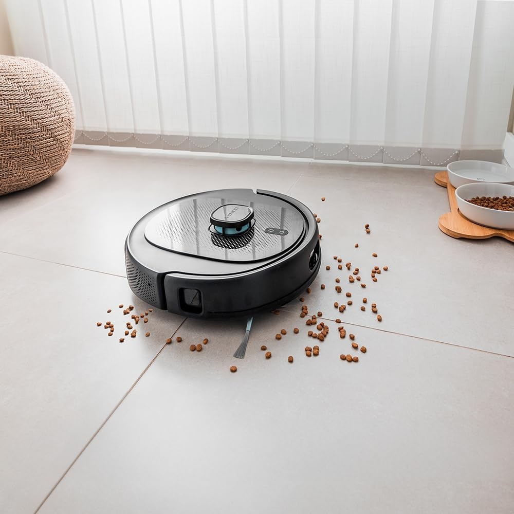 Cecotec Conga 9990 AI Spin Revolution Ultra Power Home robotstofzuiger, 10.000 Pa, lasernavigatie, automatische lediging, kunstmatige intelligentie, omzeilt objecten, app-bediening, 240 minuten