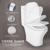 CUQOO Vierkante Toiletbril met Soft-Close en Quick-Release - Wit - 44,5 x 34,5 cm