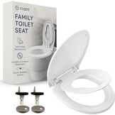 CUQOO Vierkante Toiletbril met Soft-Close en Quick-Release - Wit - 44,5 x 34,5 cm
