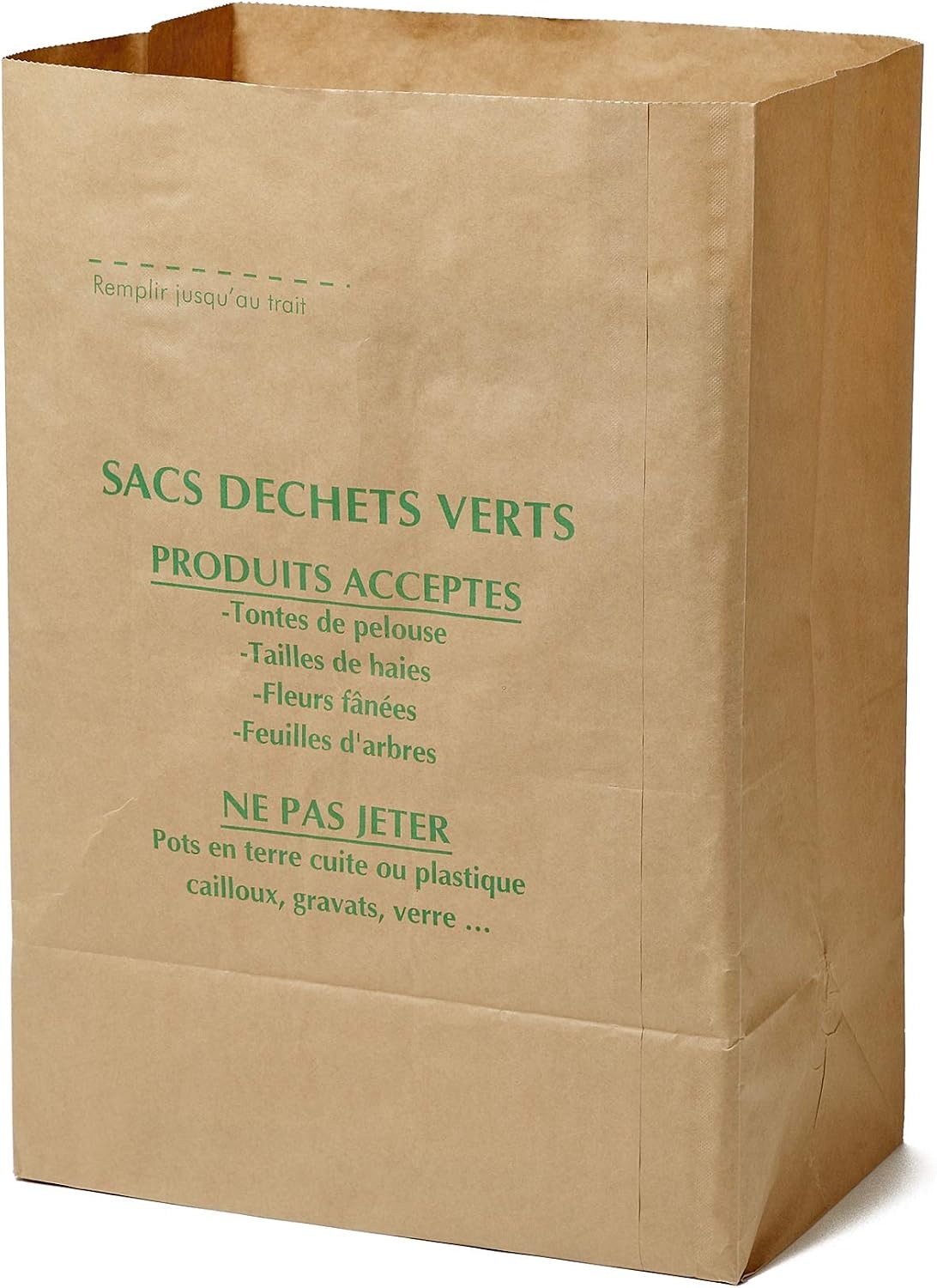 La Cordeline CJN29 10 groene afvalzakken, kraftpapier, 125 l, naturel - Maat 10 unité (Lot de 1)
