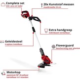 Einhell Accu Grasstrimmer GE-CT 18 Li - 18V - 24 cm - Inclusief 2.0 Ah Accu en Lader - Rood