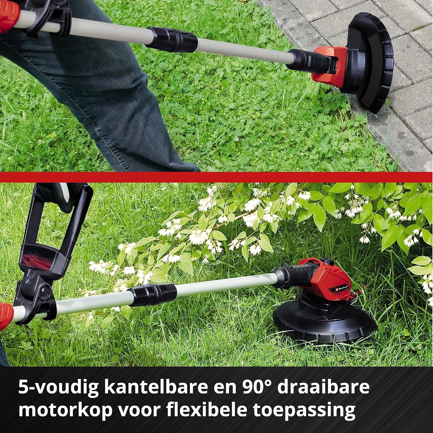 Einhell Accu Grasstrimmer GE-CT 18 Li - 18V - 24 cm - Inclusief 2.0 Ah Accu en Lader - Rood