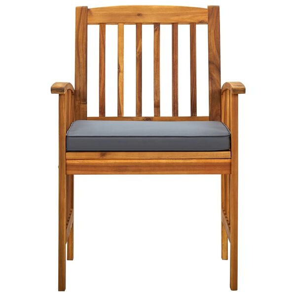 vidaXL Tuinstoelen 3 st met kussens massief acaciahout