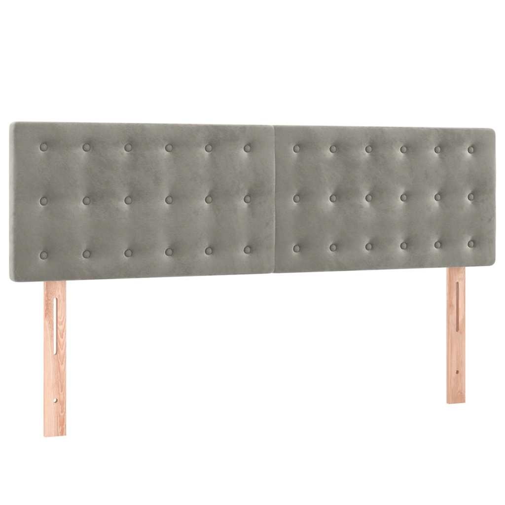 vidaXL Hoofdborden 2 st 72x5x78/88 cm fluweel lichtgrijs