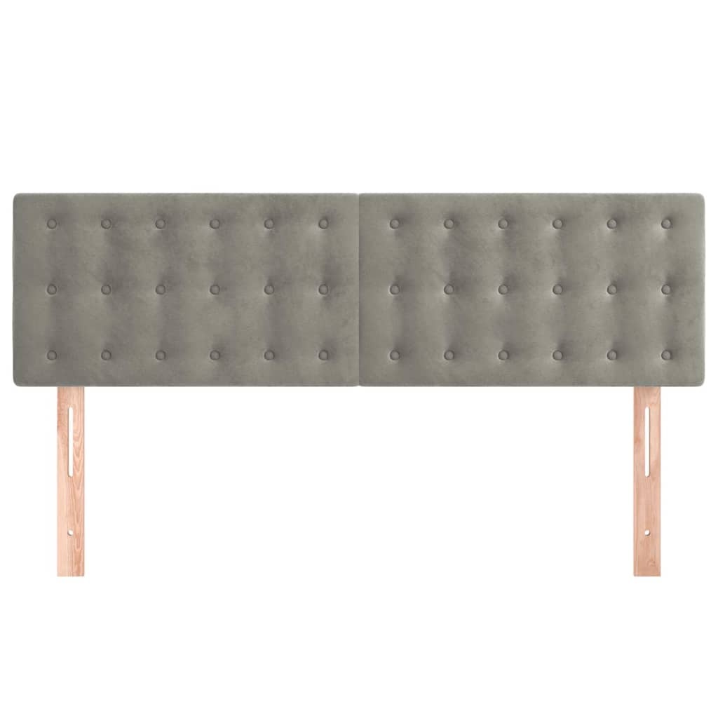 vidaXL Hoofdborden 2 st 72x5x78/88 cm fluweel lichtgrijs