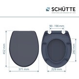 SCHÜTTE Wc-bril Anthraciet met automatische sluiting, toiletdeksel met snelsluiting voor eenvoudige reiniging, Duroplast wc-deksel (max. belasting van de wc-bril 150 kg)