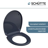 SCHÜTTE Wc-bril Anthraciet met automatische sluiting, toiletdeksel met snelsluiting voor eenvoudige reiniging, Duroplast wc-deksel (max. belasting van de wc-bril 150 kg)