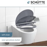 SCHÜTTE Wc-bril Anthraciet met automatische sluiting, toiletdeksel met snelsluiting voor eenvoudige reiniging, Duroplast wc-deksel (max. belasting van de wc-bril 150 kg)