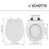 Schütte WC-bril met softclose – Wit – Thermoplast – 44,4 x 37,4 cm