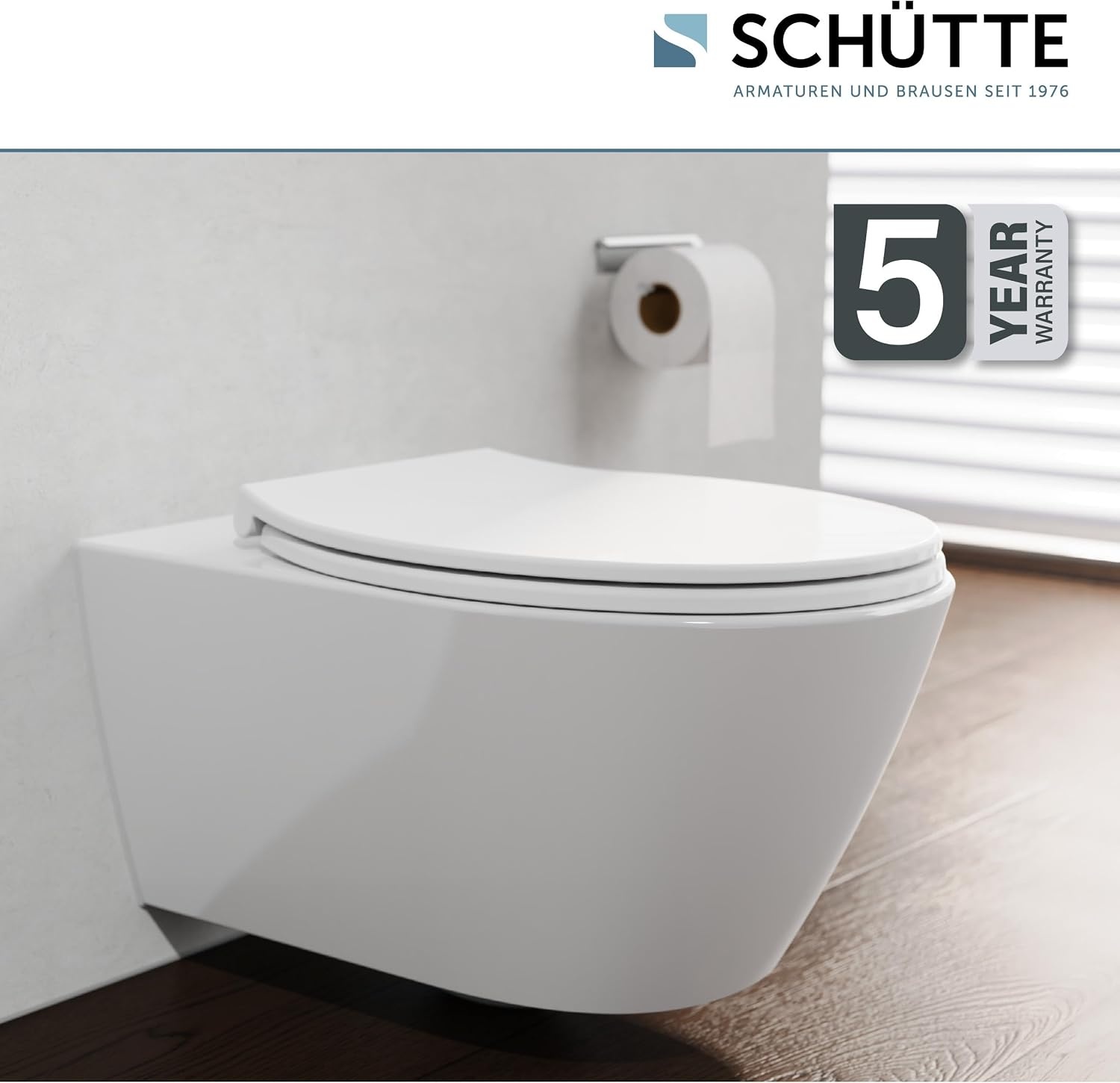 Schütte WC-bril met softclose – Wit – Thermoplast – 44,4 x 37,4 cm