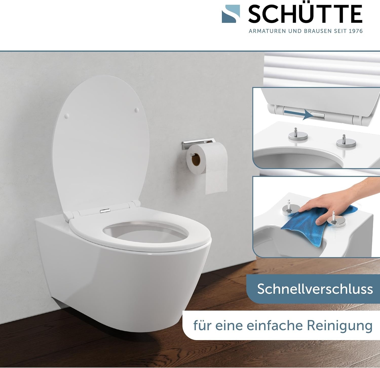 Schütte WC-bril met softclose – Wit – Thermoplast – 44,4 x 37,4 cm
