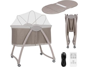 Lionelo Gaya Elektrische Babywieg - Lattebeige - 93 x 68 x 81 cm
