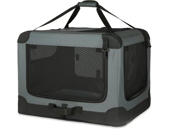 Amazon Basics Draagbare Hondenbench - Opvouwbaar - Maat L (91 x 61 x 61 cm) - Grijs