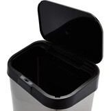Amazon Basics Afvalbak, 60 liter, rechthoekig, roestvrij staal, met handsfree-bewegingssensor, zwart, zilver