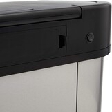Amazon Basics Afvalbak, 60 liter, rechthoekig, roestvrij staal, met handsfree-bewegingssensor, zwart, zilver