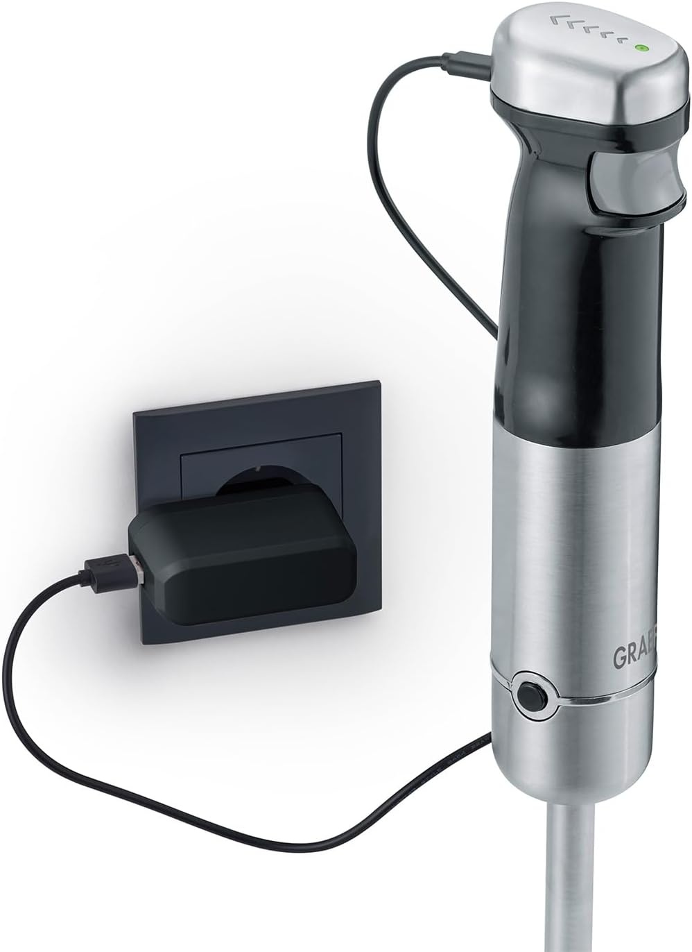GRAEF. Draadloze accu-staafmixer HB82 | anti-spatfunctie | lithium-ion batterij | BPA-vrij - Maat 25 cm (H) x 5 cm (W) x 5 cm (D)