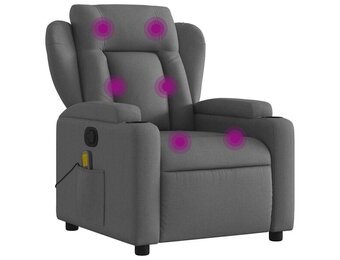 Verstelbare Massagestoel Stof Donkergrijs - 20% Korting