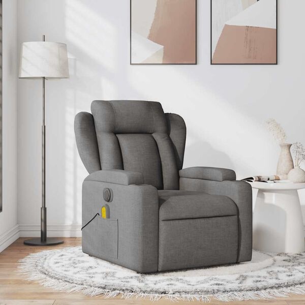 Verstelbare Massagestoel Stof Donkergrijs - 20% Korting