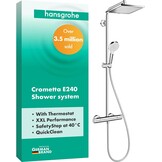 Hansgrohe Crometta E 240 Douchesysteem met Thermostaat - 240 mm - Chroom