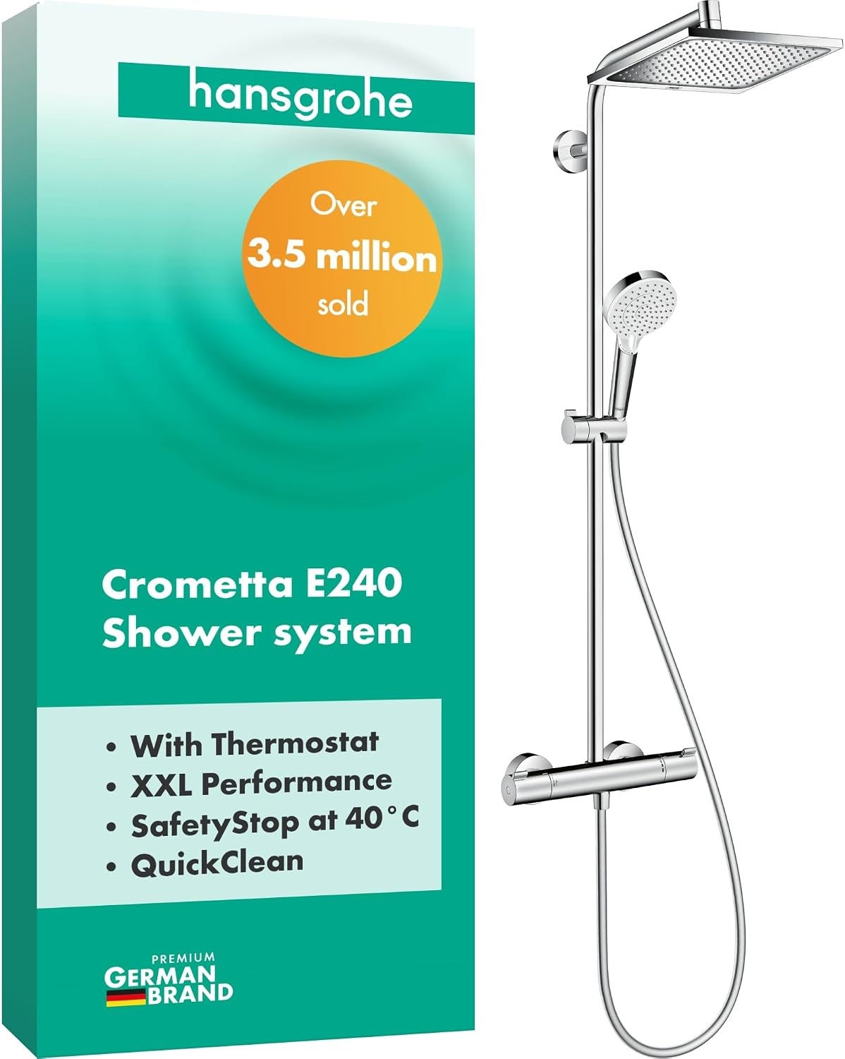 Hansgrohe Crometta E 240 Douchesysteem met Thermostaat - 240 mm - Chroom