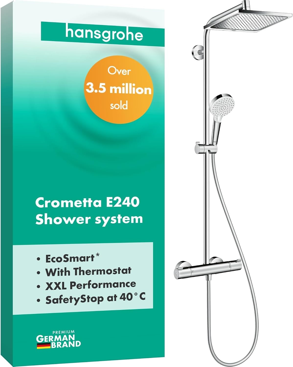 Hansgrohe Crometta E 240 Douchesysteem met Thermostaat - 240 mm - Chroom