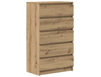 vidaXL Ladekast 60x36x103 cm bewerkt hout artisanaal eikenkleur