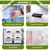 Iris Ohyama Opbergbox met deksel 45 liter - Transparant - Set van 4 stuks