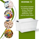 Iris Ohyama Opbergbox met deksel 45 liter - Transparant - Set van 4 stuks