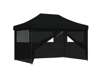 vidaXL Partytent 279 x 410 x 315 cm Zwart Oxford Stof