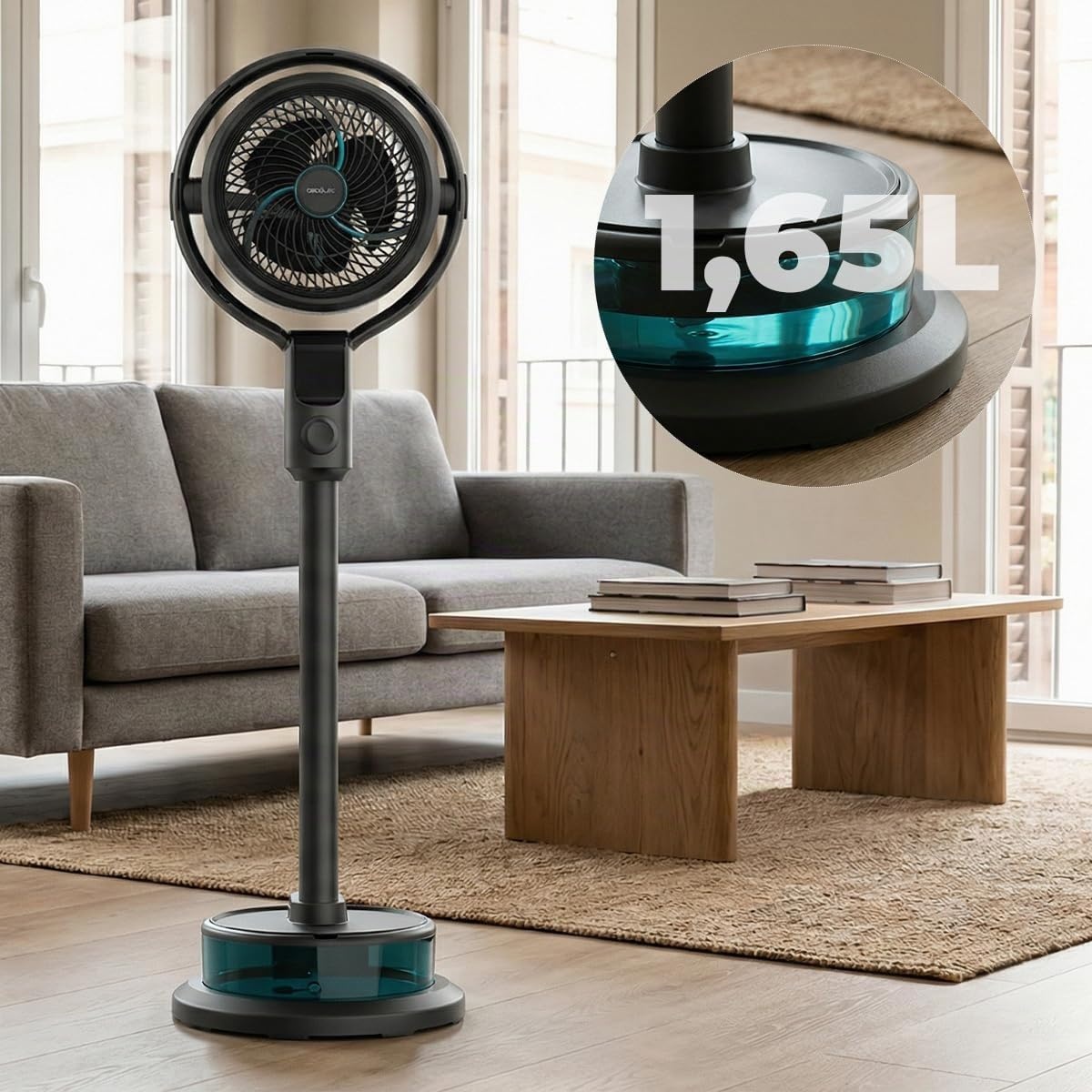 Cecotec EnergySilence 390 Freshessence Ace staande ventilator, 50 W, inhoud 1,65 l, afstandsbediening, 8 snelheden, automatische oscillatie, led-display en timer