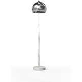 Teamson Home Arquer Booglamp Vloerlamp - Chroom Afwerking Lampenkap - Wit Marmer Baseren