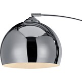 Teamson Home Arquer Booglamp Vloerlamp - Chroom Afwerking Lampenkap - Wit Marmer Baseren