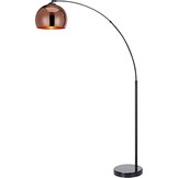 Teamson Home Arquer Booglamp Vloerlamp - Chroom Afwerking Lampenkap - Wit Marmer Baseren