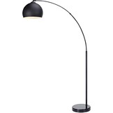 Teamson Home Arquer Booglamp Vloerlamp - Chroom Afwerking Lampenkap - Wit Marmer Baseren