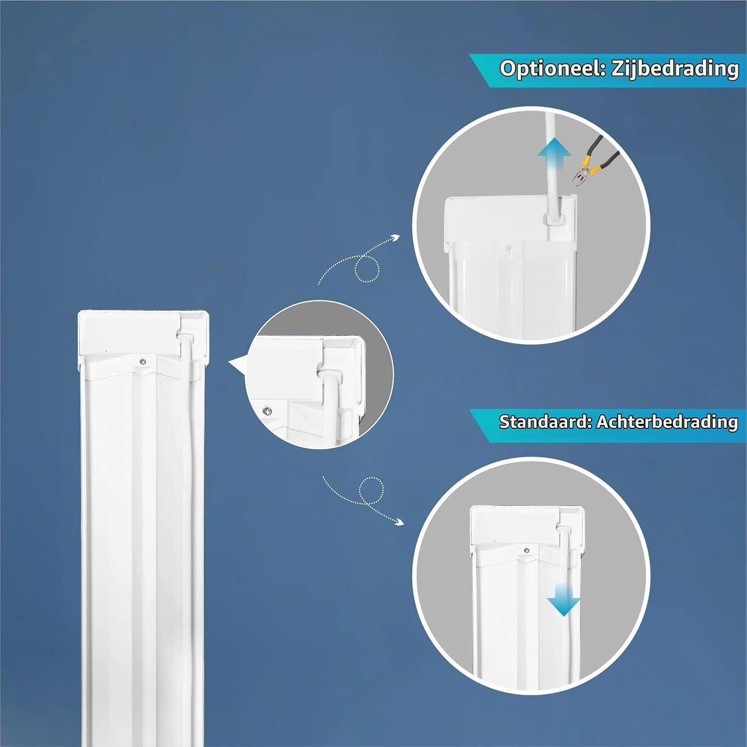 Lot van 2 Neon LED 120cm, LED Strip 32W 3550LM 6500K, LED Tube voor garage, magazijn, parking, kantoor, werkplaats, keukenverlichting.