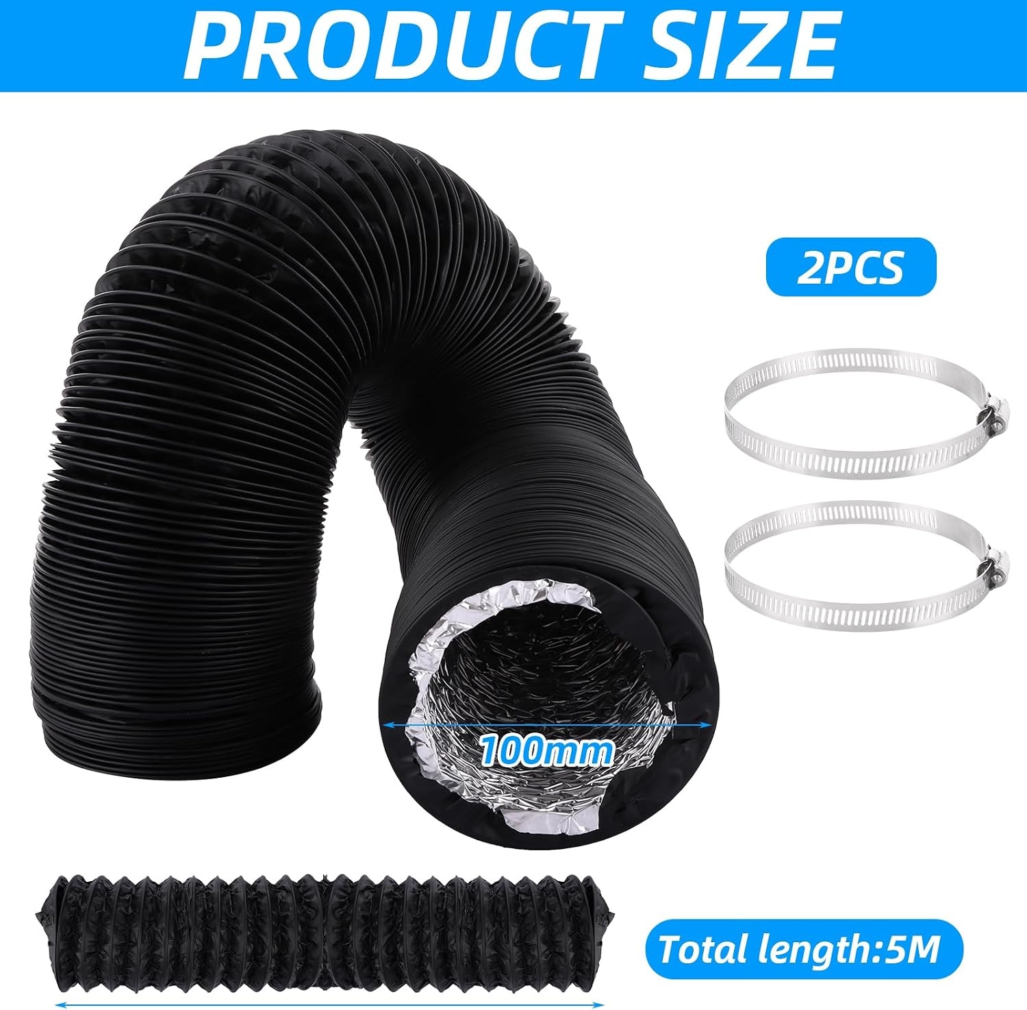 Afvoerslang Ø 100 mm lengte 5 m