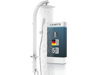 Schütte Madagaskar Douchesysteem met Regendouche - Aluminium - Wit