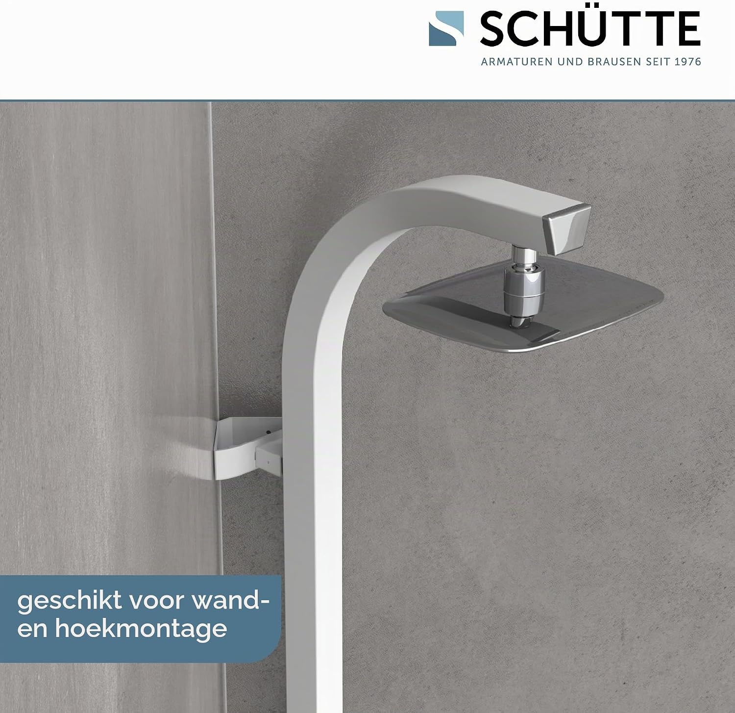 Schütte Madagaskar Douchesysteem met Regendouche - Aluminium - Wit