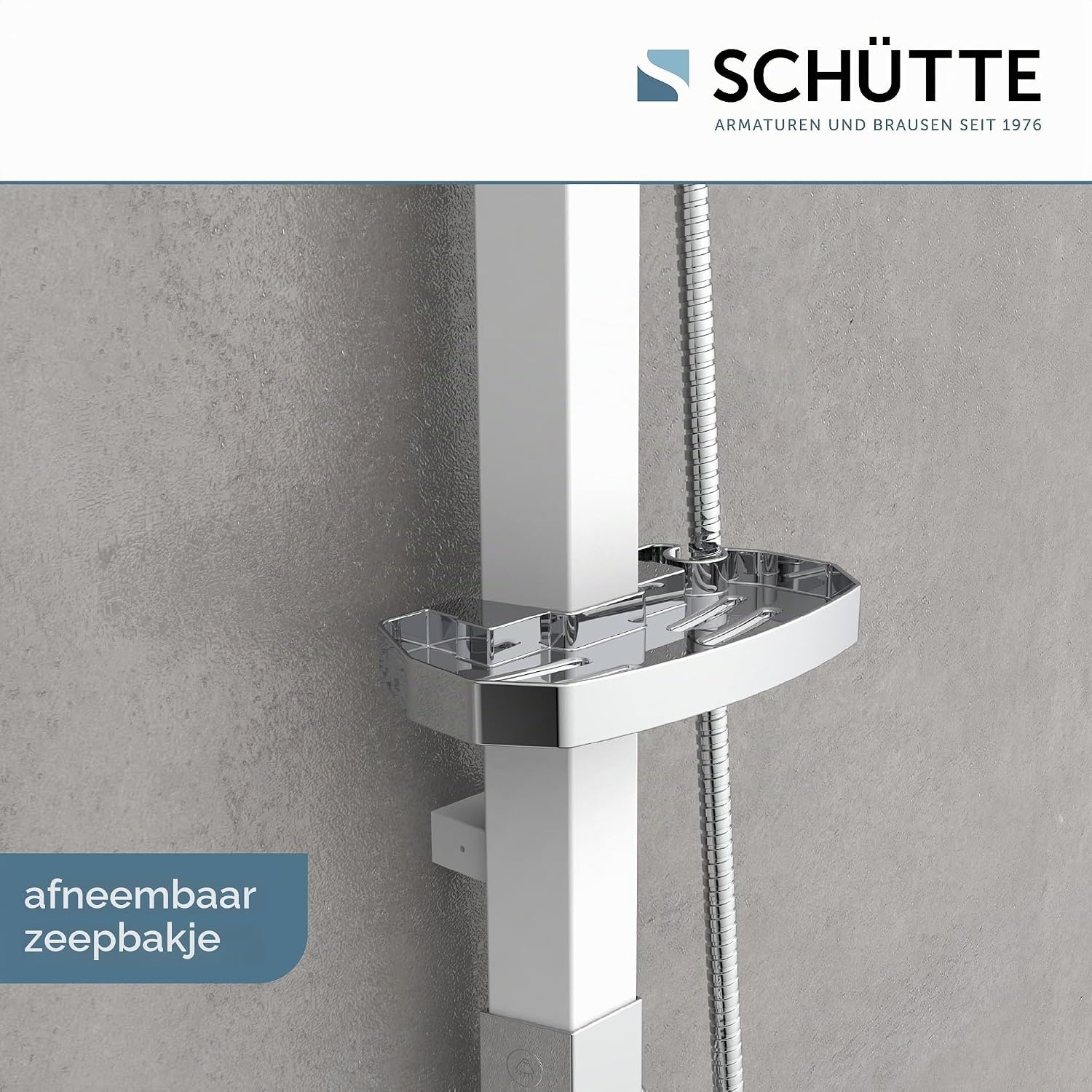 Schütte Madagaskar Douchesysteem met Regendouche - Aluminium - Wit